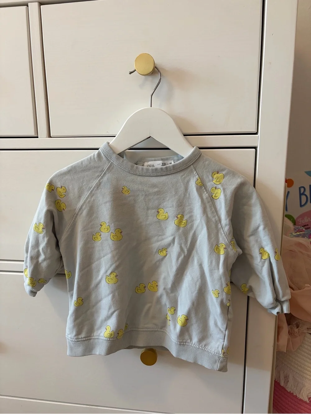 Zara Baby Duck Print Pullover Shirt 9-12 Months Blue